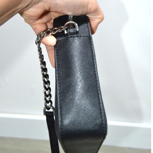 Michael Kors Jet Set Large Black Logo Crossbody Purse & Card Case Wallet Set - Picture 6 of 15